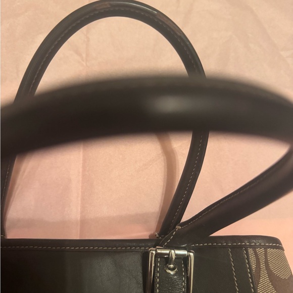 Vintage Coach Brown Signature Canvas Tote with Dark Brown Leather Trim - Picture 12 of 12